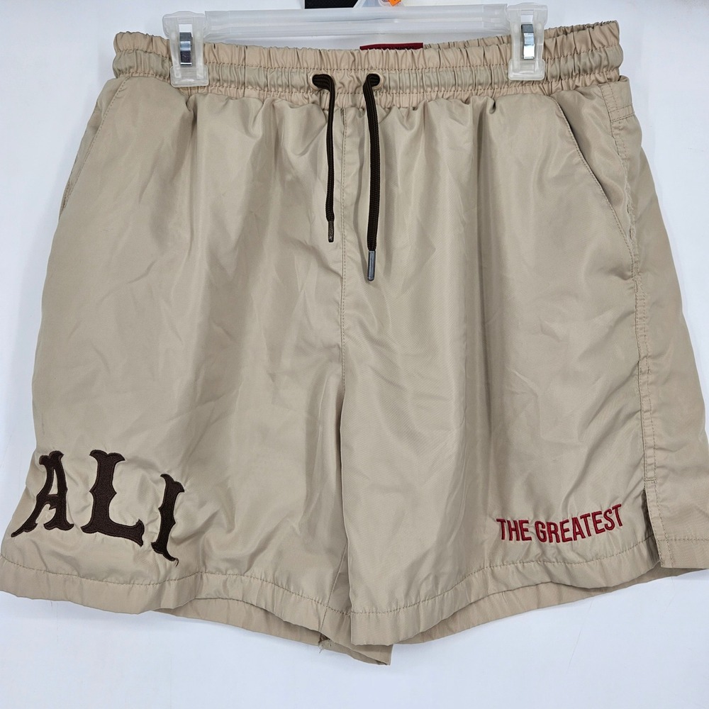Muhamad Ali X Shoe‎ Palace Shorts Mens Large Peoples Champ Embroidered Tan